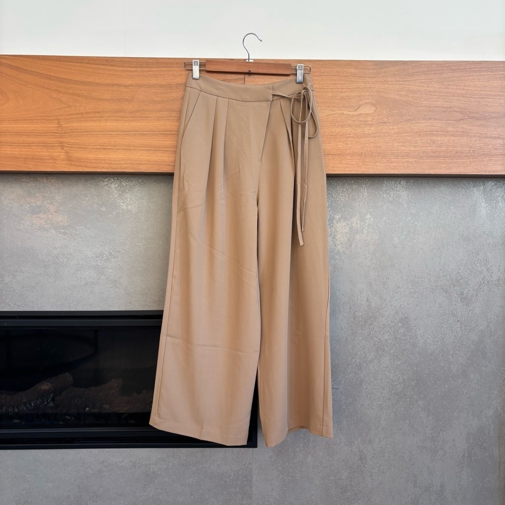 Commense Tie Waist Flowy Wide Leg Dress‎ Pants, Size S - Picture 4 of 13